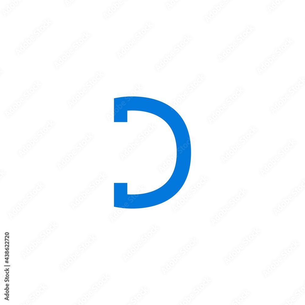 Logo Design Initial D Horseshoe Simple Logo with Blue Color Logo Design Initial D Horseshoe Simple Logo with Blue Color