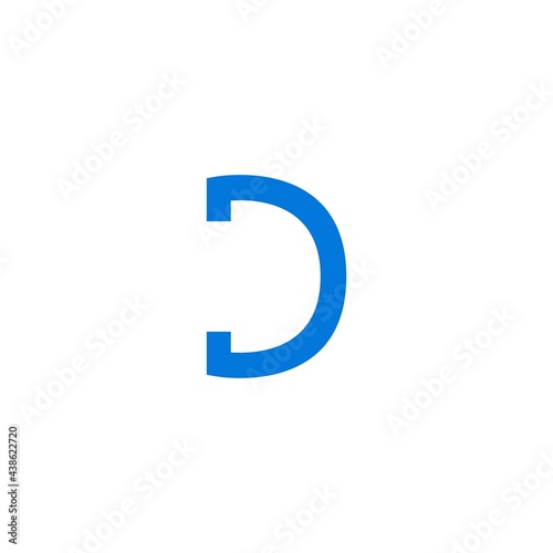Logo Design Initial D Horseshoe Simple Logo with Blue Color