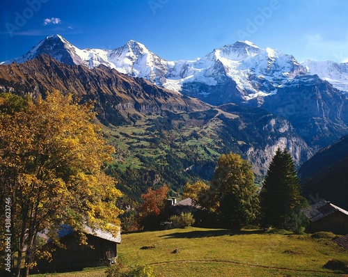 switzerland, bernese oberland, sulwald, near isenfluh, eiger, mönch, jungfrau, bernese alps, alps, autumn, autumn landscape, landscape, nature, mountain landscape, mountains, 