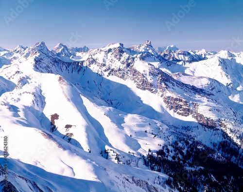 austria, arlberg area, mountain top, snow, arlberg, alps, mountains, mountain landscape, mountain scenery, landscape, nature, season, winter, distant view, 
