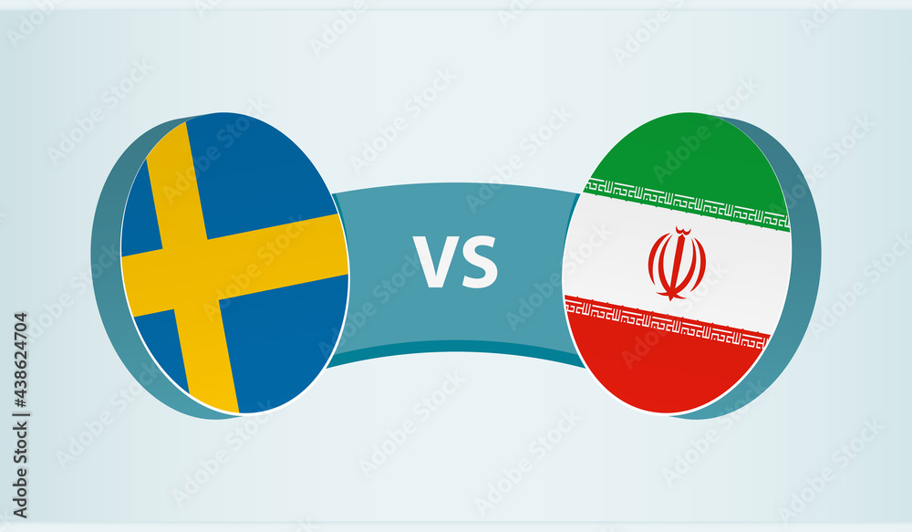 Sweden versus Iran, team sports competition concept. Sweden versus Iran, team sports competition concept.