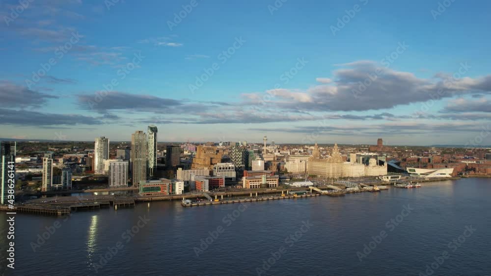 Liverpool skyline is lit up by the setting sun Liverpool skyline is lit up by the setting sun