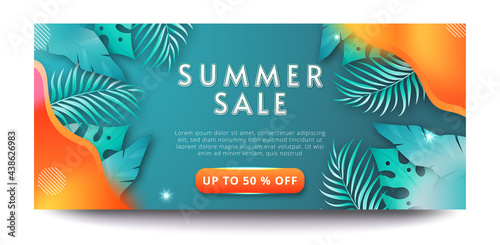 Summer sale web banner template