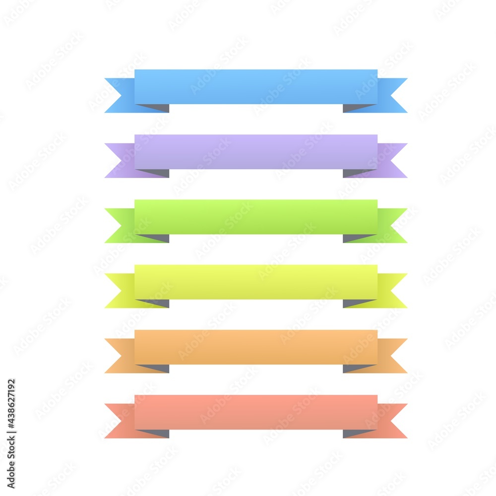 Set of colorful ribbons labels on the white background Set of colorful ribbons labels on the white background