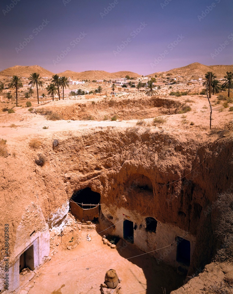tunisia, matmata, cave dwellings, mountain country, mountain landscape ...