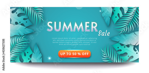 Summer sale web banner template