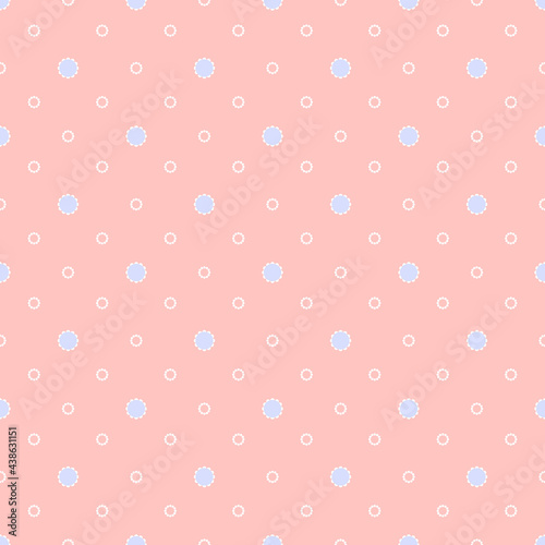 Polka dots seamless pattern in pastel pink tones.