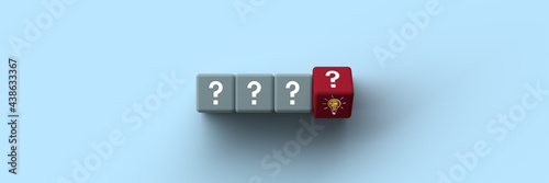 3D Cubes with ? question marks and bulb idea