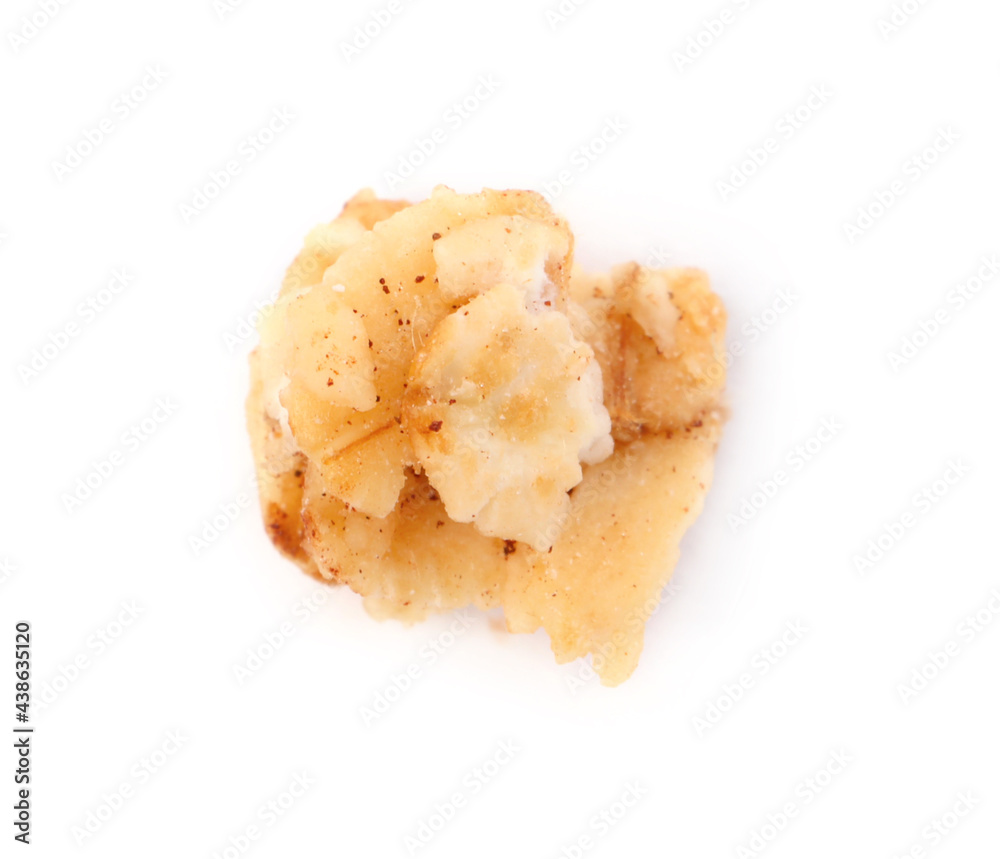 Delicious granola on white background. Healthy snack