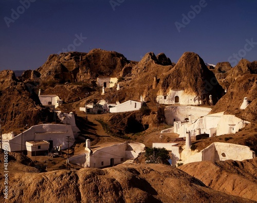 spain, andalusia, granada, guadix, district santiago, cave dwellings, district barrio de santiago, inhabitants gitanos, rock dwellings, rocks, sight, cave, landscape, 