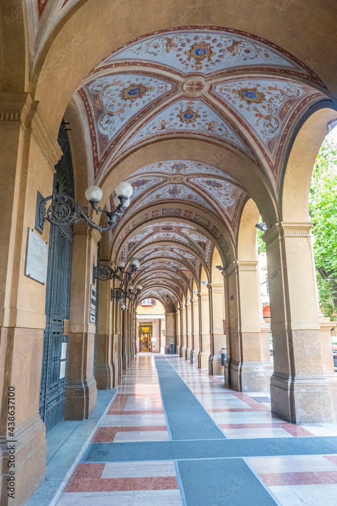 The famous and beautiful arcades of Bologna