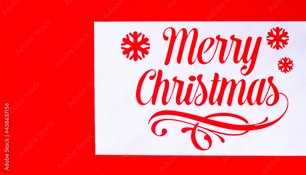 Stencil with the inscription Happy Christmas, on a red background, horizontally, no people, Christmas wallpaper, Stencil with the inscription Happy Christmas, on a red background, horizontally, no people, Christmas wallpaper,
