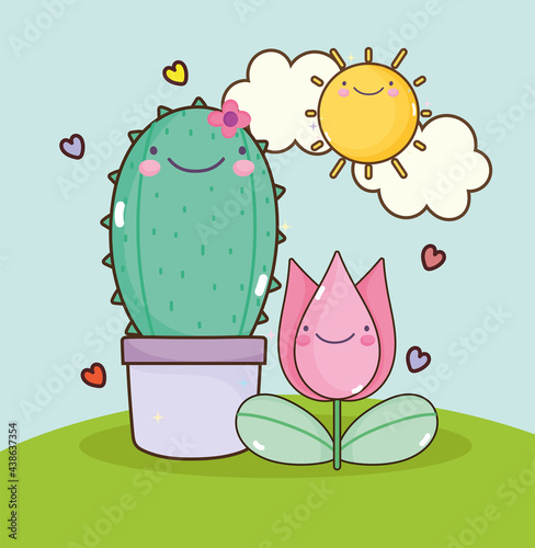 kawaii flower cactus