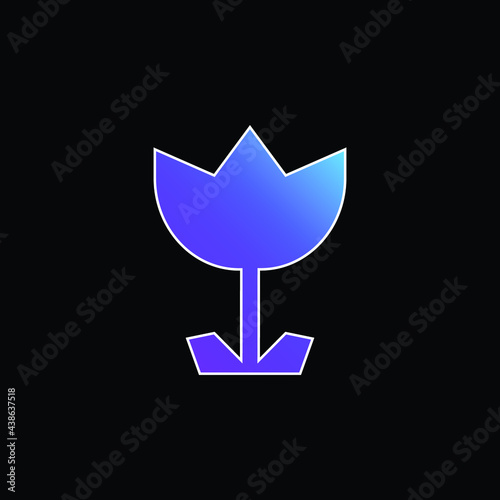 Angular Flower blue gradient vector icon