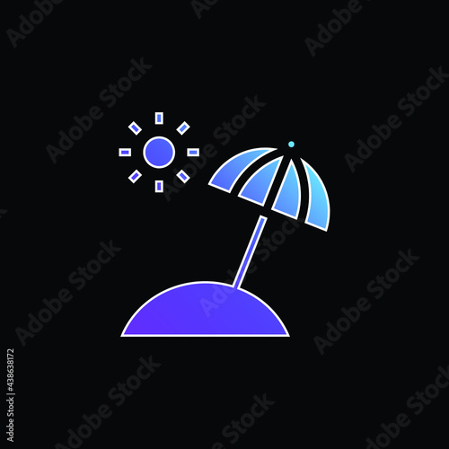 Beach blue gradient vector icon