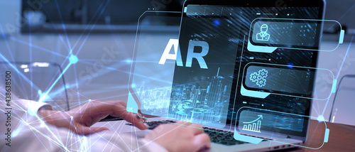 Ar, augmented reality icon. Business, Technology, Internet and network concept. photo