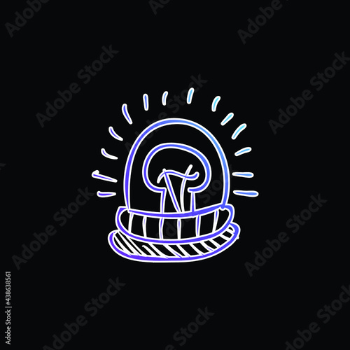 Alarm Light Hand Drawn Tool blue gradient vector icon
