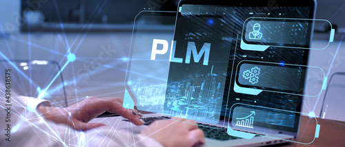 Fotografiet PLM Product lifecycle management system technology concept