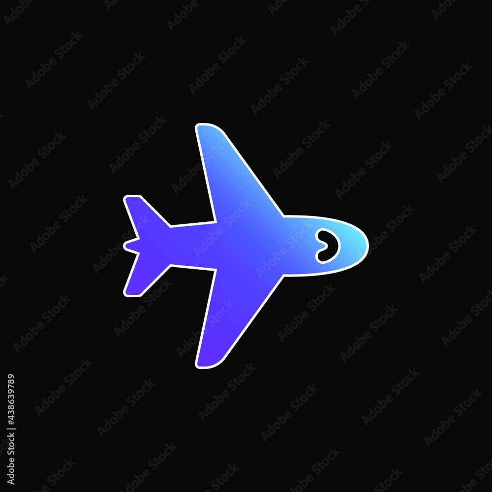 Aeroplane blue gradient vector icon Aeroplane blue gradient vector icon