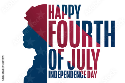Happy Independence Day. 4th of July. Holiday concept. Template for background, banner, card, poster with text inscription. Vector EPS10 illustration.