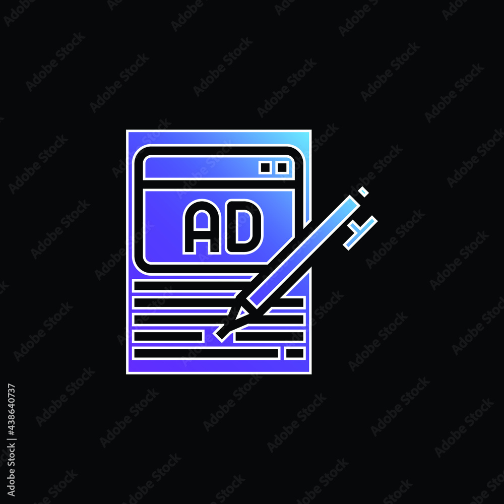 Advertising blue gradient vector icon Advertising blue gradient vector icon