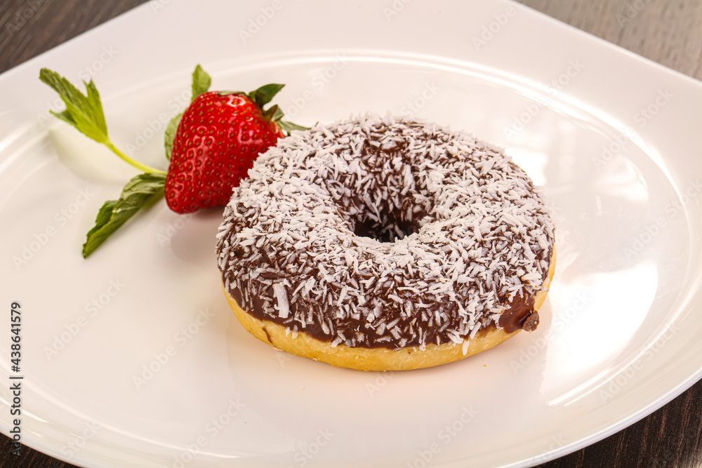 Glaze cundy donut with chocolate Glaze cundy donut with chocolate