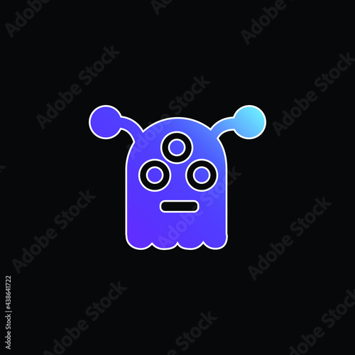 Alien Of Outer Space blue gradient vector icon