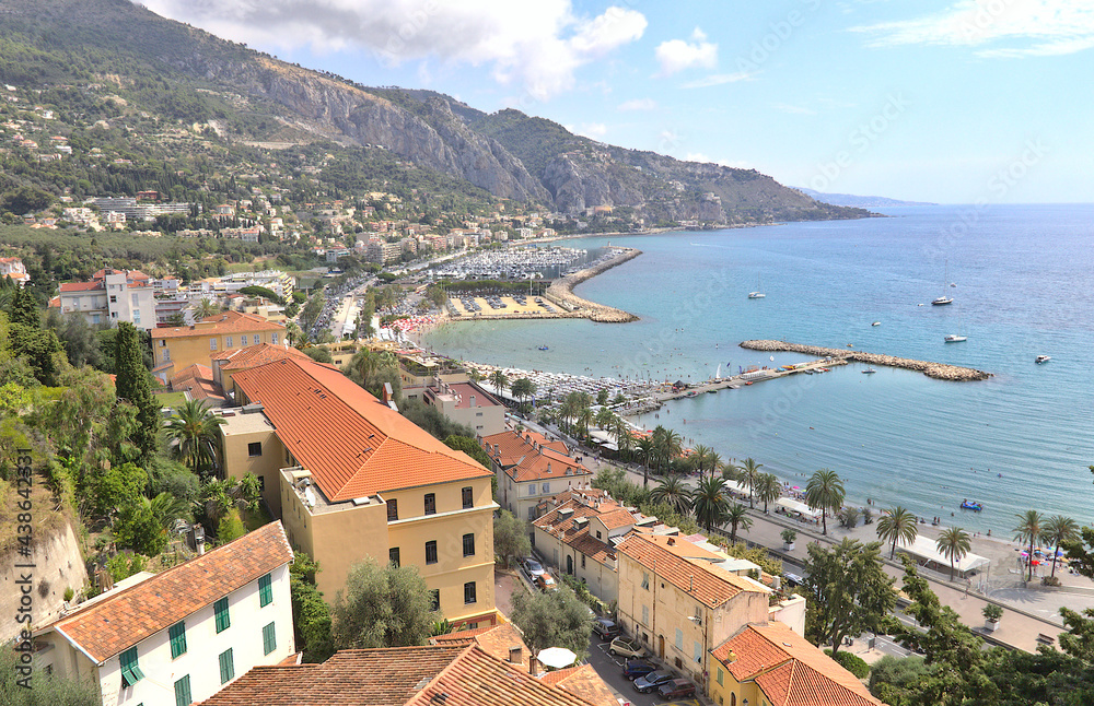 View of Menton (France) and Ventimiglia (Italy)