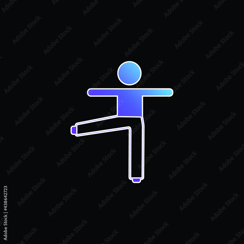 Arms And Leg Stretching blue gradient vector icon Arms And Leg Stretching blue gradient vector icon