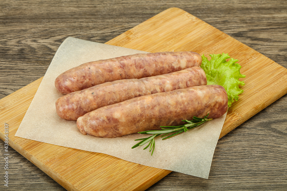 Raw pork meat sausages for grill Raw pork meat sausages for grill