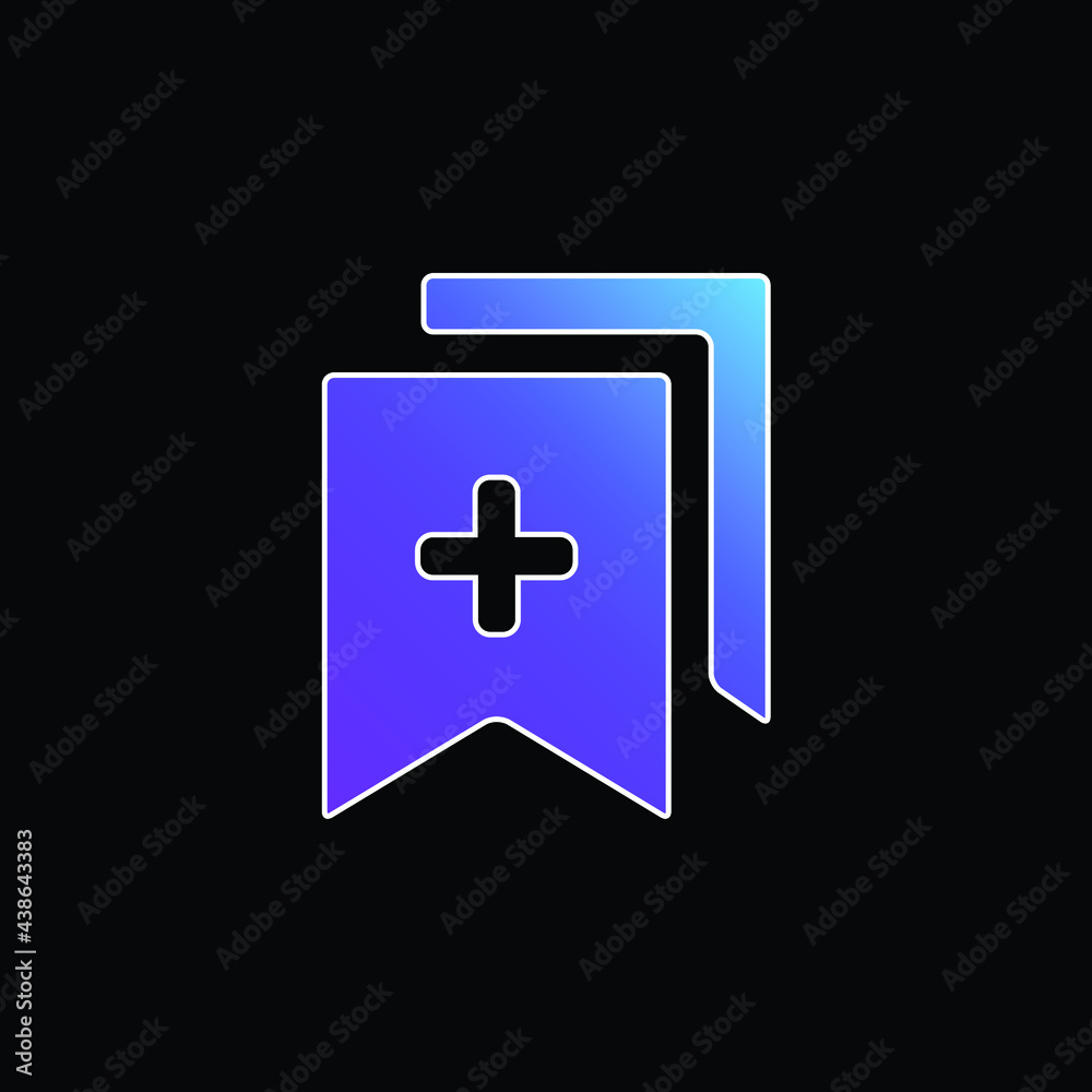 Obraz premium Add Bookmarks blue gradient vector icon