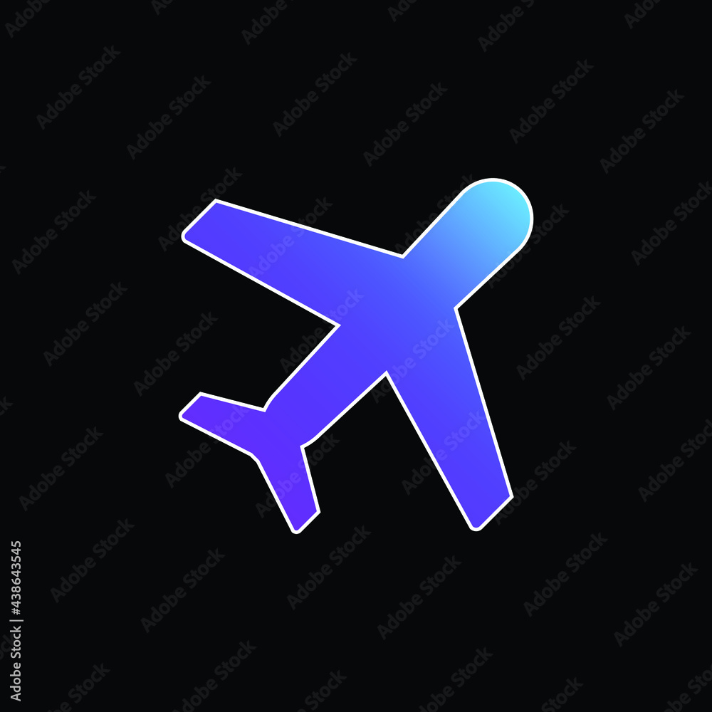 Aeroplane blue gradient vector icon Aeroplane blue gradient vector icon