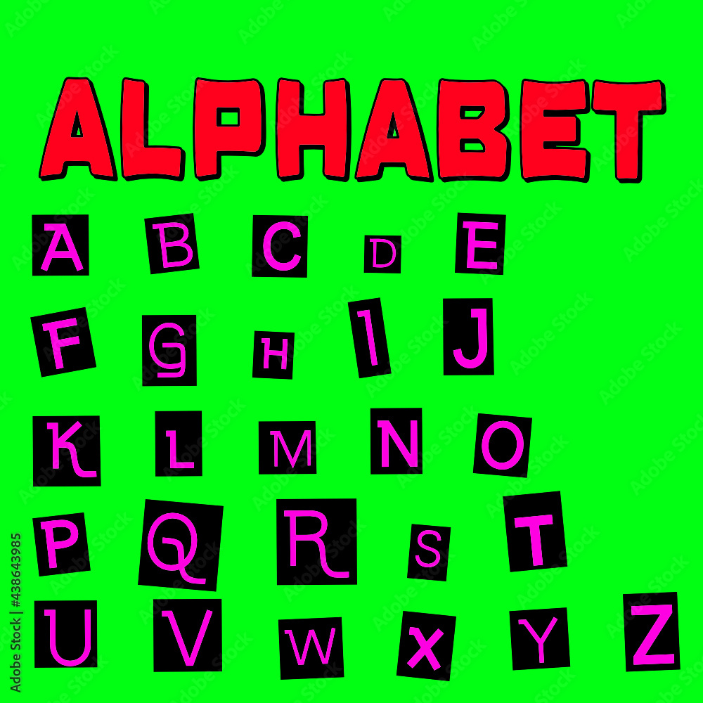Vector of abc alphabet on green background Vector of abc alphabet on green background