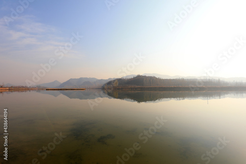 Natural scenery of reservoir in North China