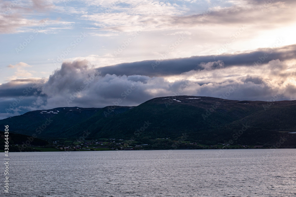 Norwegian mountain fjords landscape