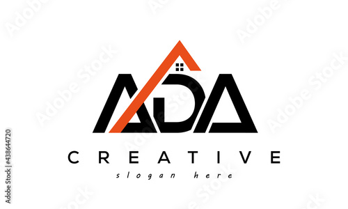 ADA letters real estate construction logo vector