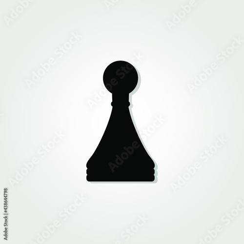 Chess Pawn Icon isolated on white background. Vector illustration	