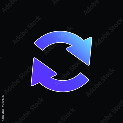 Arrows Circle Of Two Rotating In Clockwise Direction blue gradient vector icon