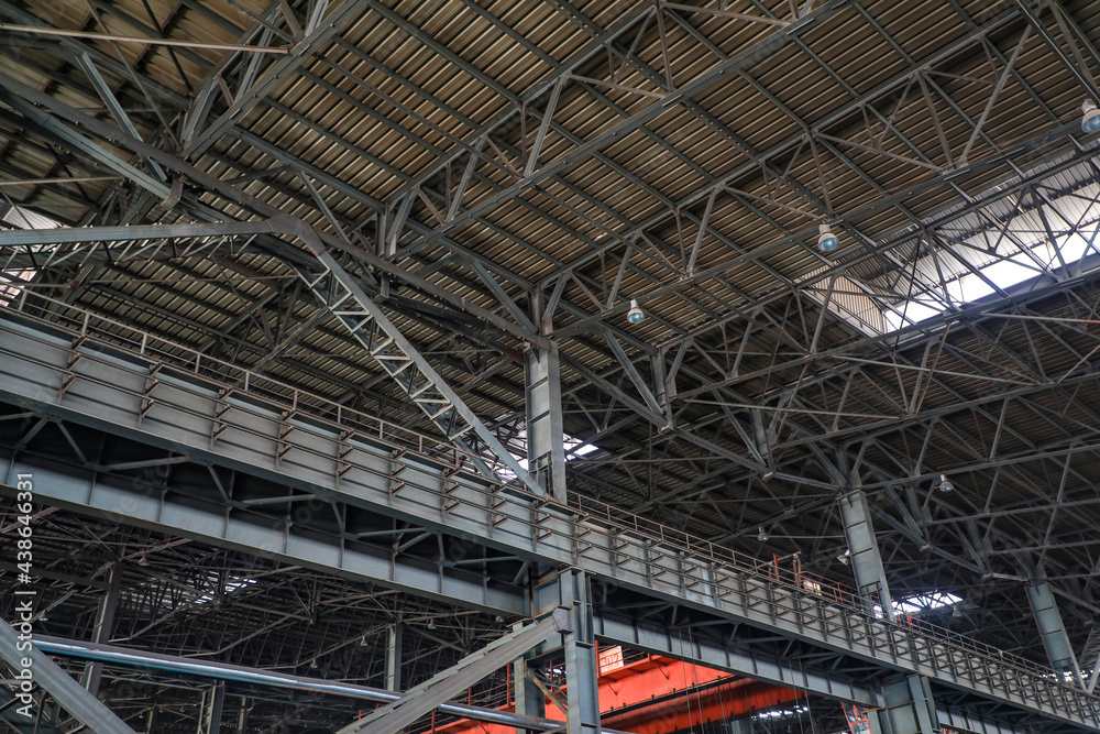 Steel beam truss of a steel company factory building