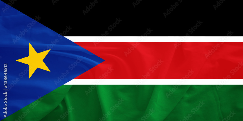 Obraz premium South Sudan flag with 3d effect