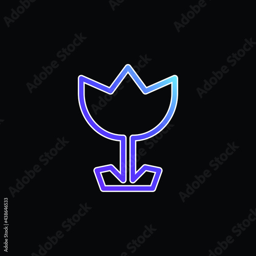Angular Flower blue gradient vector icon