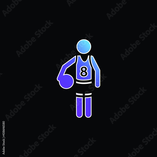 Basketball Player With The Ball blue gradient vector icon