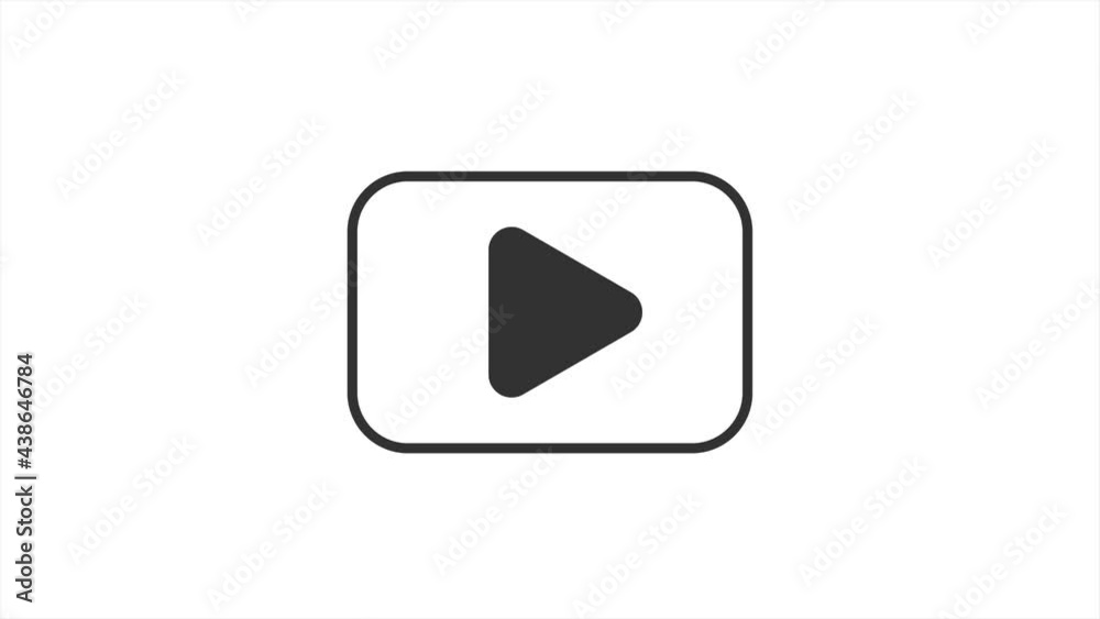 Abstract red play button on white background. Business technology. 