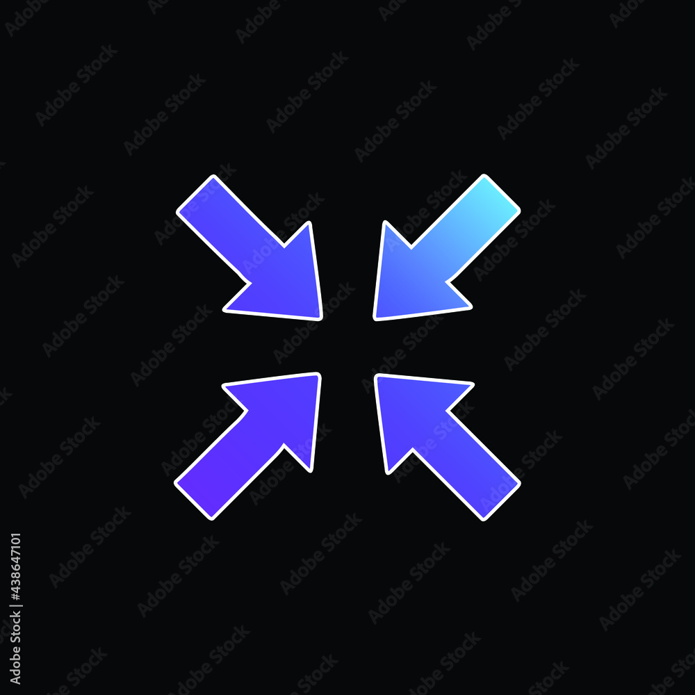 Arrows Pointing To Center blue gradient vector icon Arrows Pointing To Center blue gradient vector icon