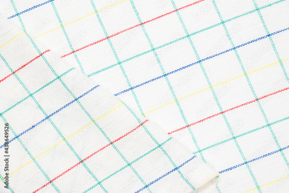 White napkin isolated on white background.