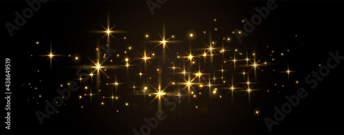 Gold glittering shapes of lights. Abstract concept for your design. Vector illustration.