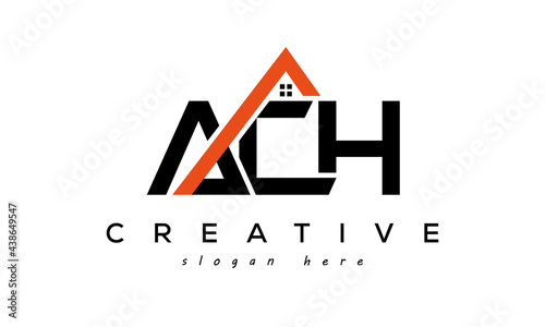 ACH letters real estate construction logo vector