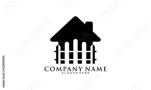 Home fence creative logo