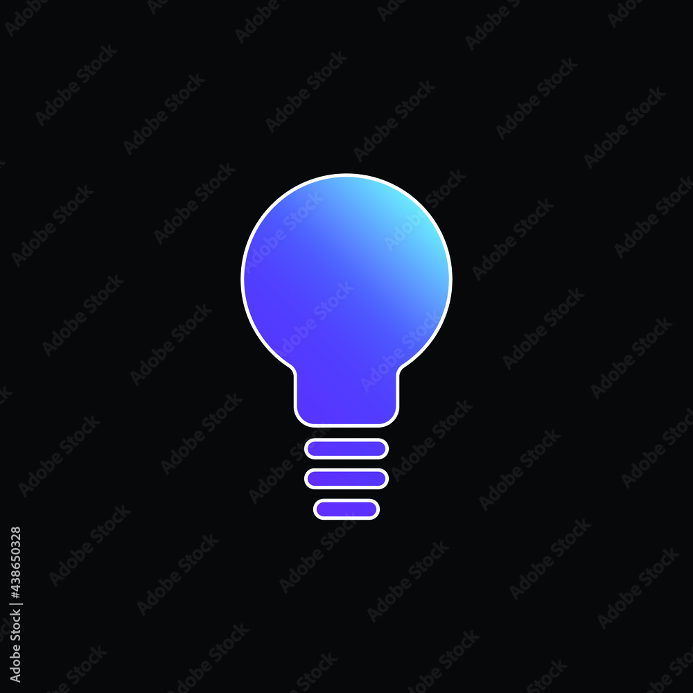 Black Lightbulb Symbol blue gradient vector icon