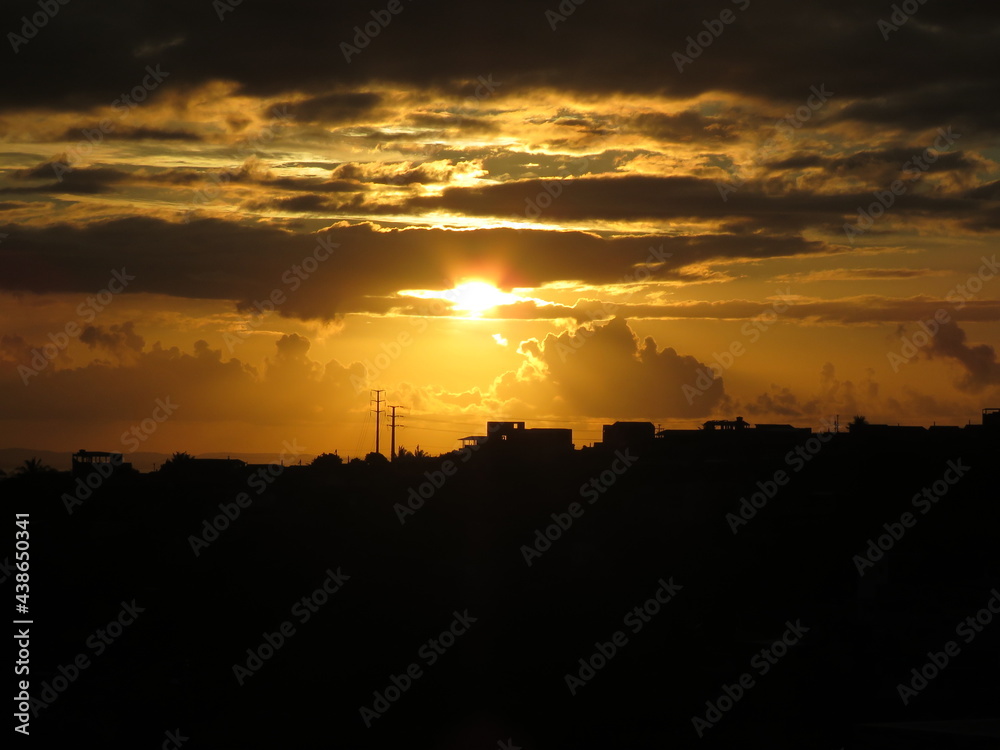 Naklejka premium sunset in the city
